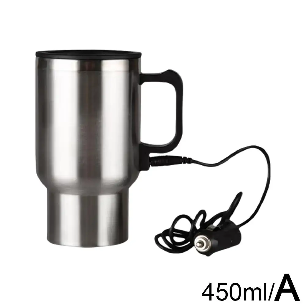 300/450ML12V 24 فولت التدفئة الكهربائية سيارة غلاية تسخين المياه الصلب التخييم غلاية حرارية القدح الحليب السفر مركبة المقاوم للصدأ C J5W3