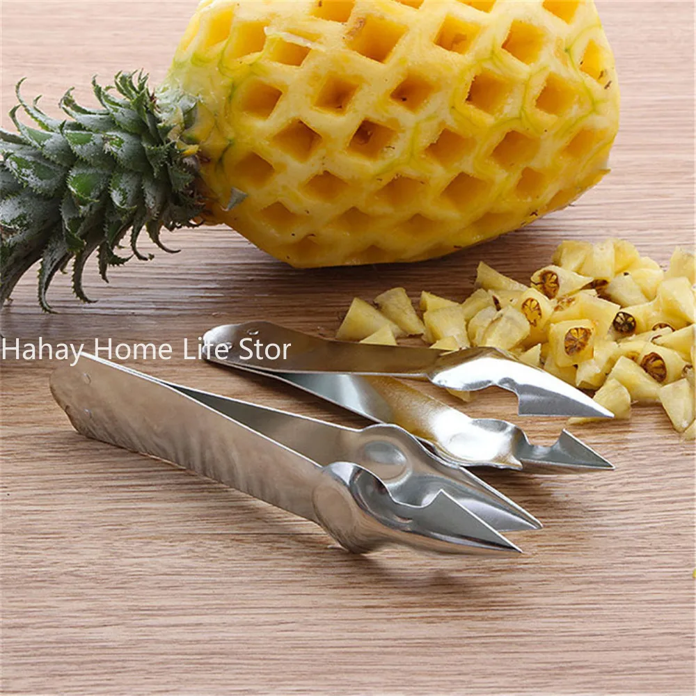 Stainless Steel Strawberry Huller Fruit Peeler Pineapple Corer Slicer Cutter Kitchen Knife Gadgets Pineapple Slicer Clips New