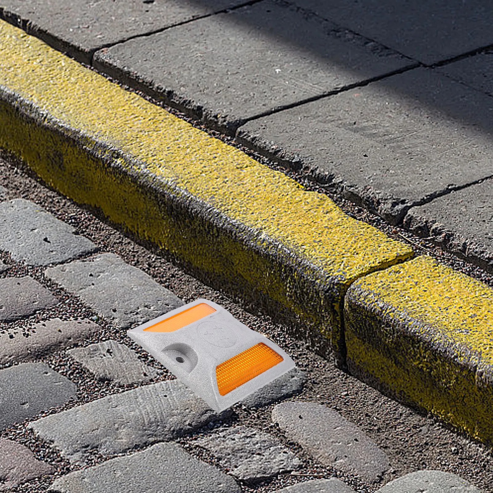 2 قطعة ترصيع الطريق الألومنيوم العاكسة علامات الرصيف للممر لرؤية الثلج عاكسات الطريق مقسم المسار