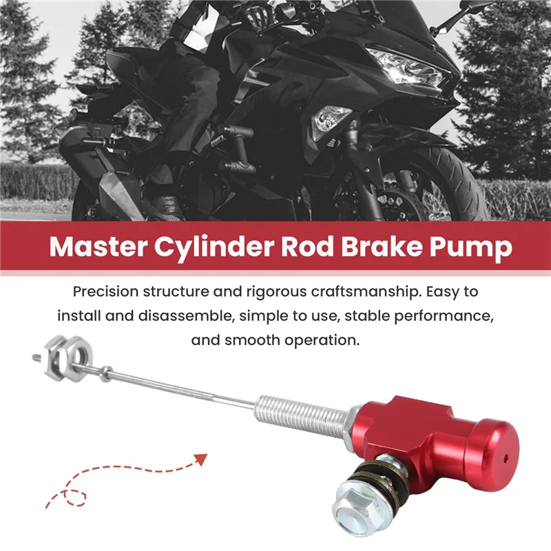 ABOK-دراجة نارية قابض هيدروليكي أسطوانة رئيسية قضيب الفرامل مضخة M10x1.25Mm الألومنيوم الأحمر #4