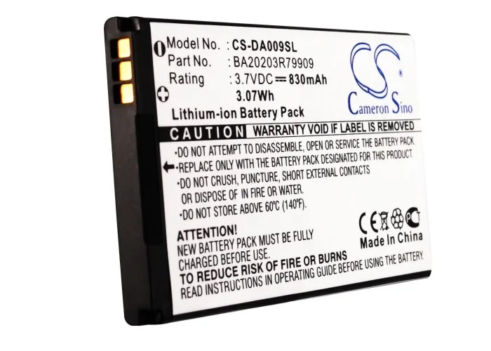 GreenBattery CameronSino 830mAh 3.7V 3.07Wh Media Player Li-ion Battery for Creative DAA-BA0009,BA20203R79909,Zen Micro Photo,4G