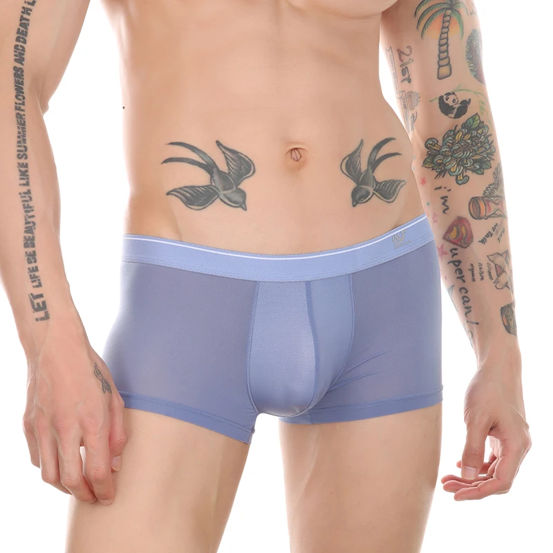 Men Briefs Shorts Cool Ice Silk Underwear Man Briefs Seamless Breathable Male Panties M-3XL