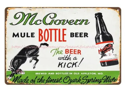 McGovern Mule Beer metal tin sign home wall decor