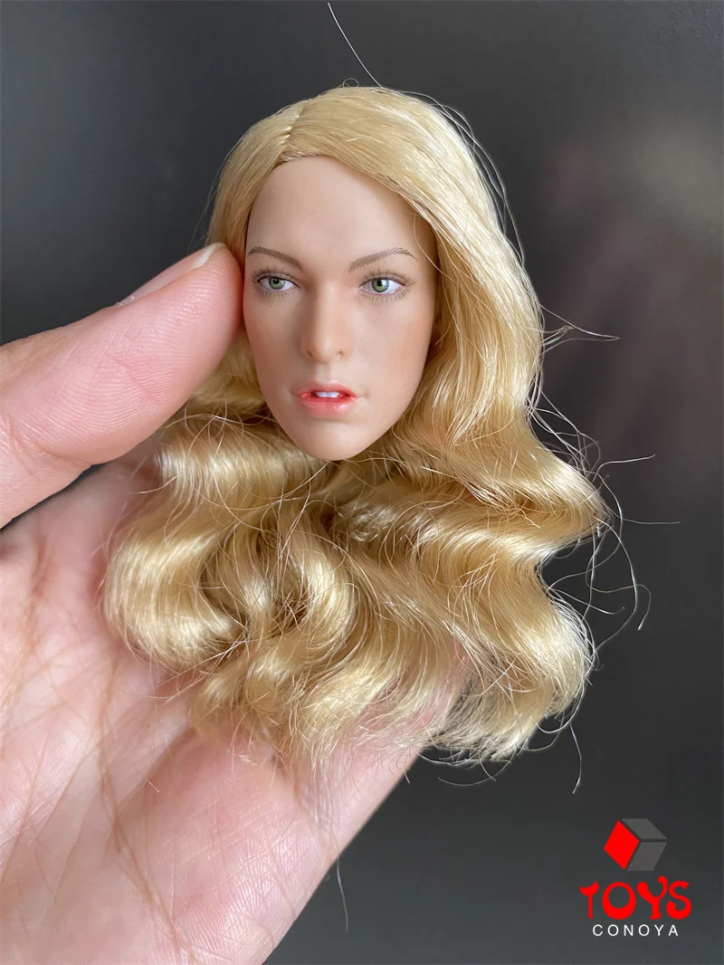 1/6 Alice Milla Jovovich Head Sculpt Golden Long Hair Female Head Carving Model Fit 12'' Soldier Action Figure Body