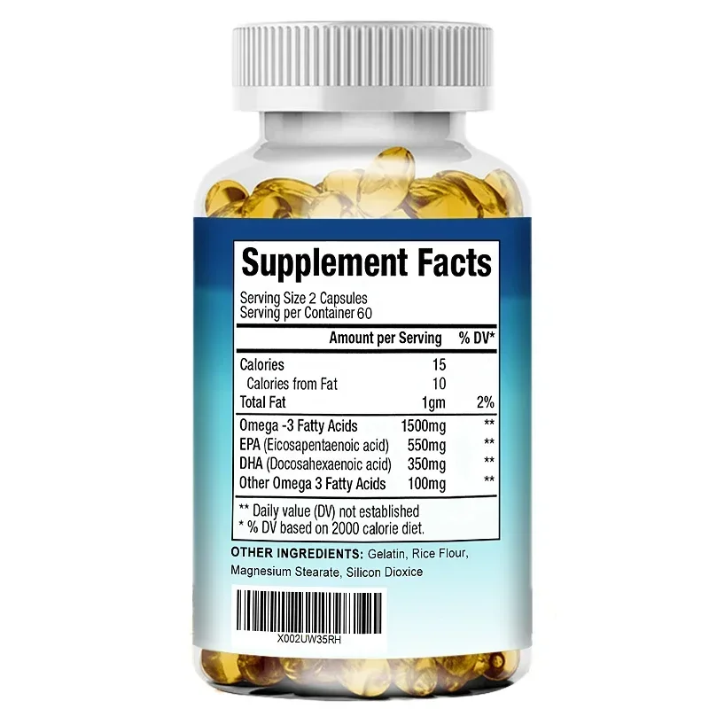 Daitea Fish Oil |OMEGA-3| Anti-aging Capsules , Supports Brain & Heart Health