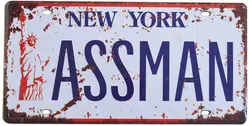 1st warehouse Seinfeld Cosmo Kramer Assman Embossed License Plate, TV Replica Prop Metal  New York Number Tag