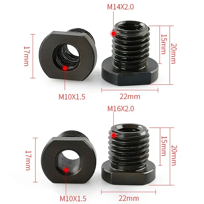 Imagem -05 - Angle Grinder Adapter M10 para M14 M16 Conversor de Rosca Conector Arbor Máquina de Corte Cabeça de Conversão de Parafuso Acessório de Ferramenta Pcs