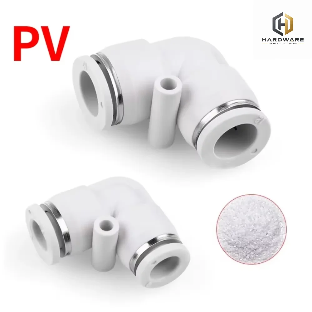 4 6 8 10 12 14 16mm PV  PVG Elbow 90 Degree Pneumatic Air Fitting Push To Connect Fitting Quick Release Push Lock Air Compressor