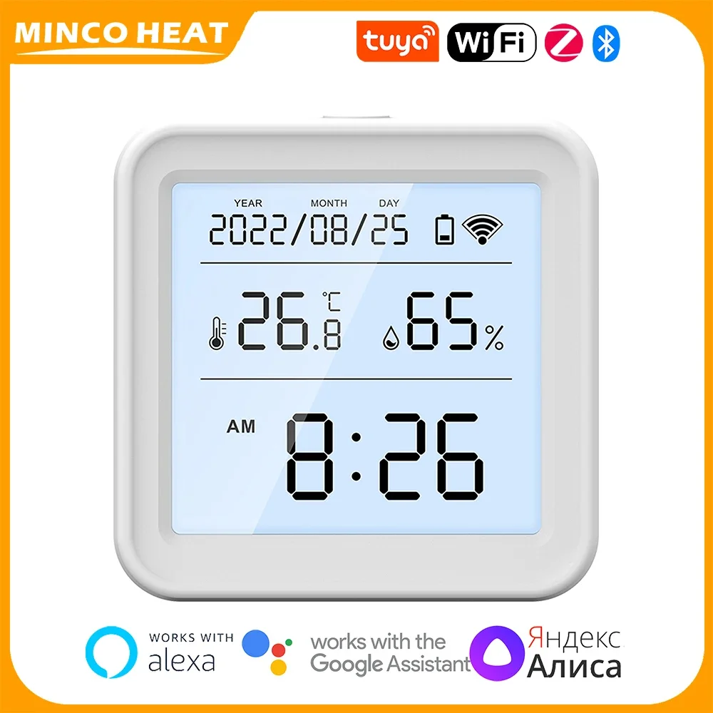 Minco Heat 1/2/3/4PCS Bluetooth/Zigbee/Smart Tuya WIFI LCD Temperature Humidity Sensor Compatible With Alexa Google Assistant