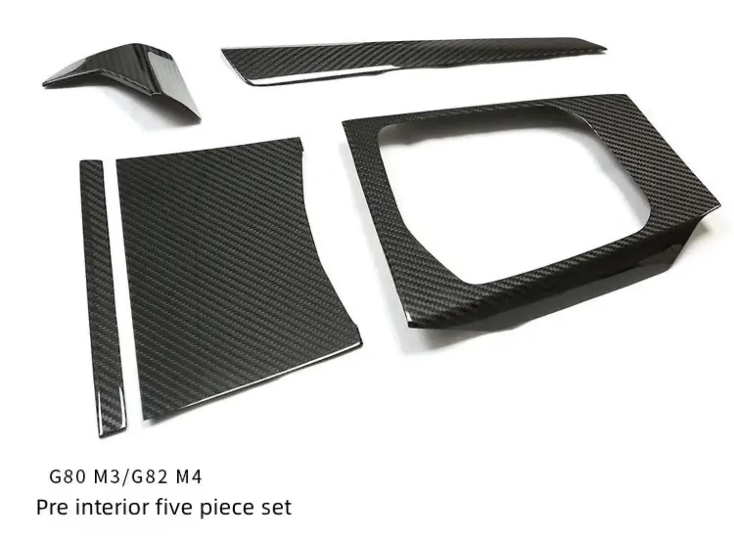 For  New M3 M4 G80 G82 Car Parts Early Dry Carbon Fiber Interior Center Console Decoration (5-Piece Set)