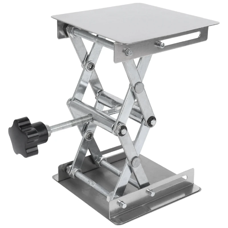 Scientific Lab Jack-100 X 100Mm Stainless Steel Lab Stand Table Rack Scissor Lab-Lift Lifter For Science Experiment