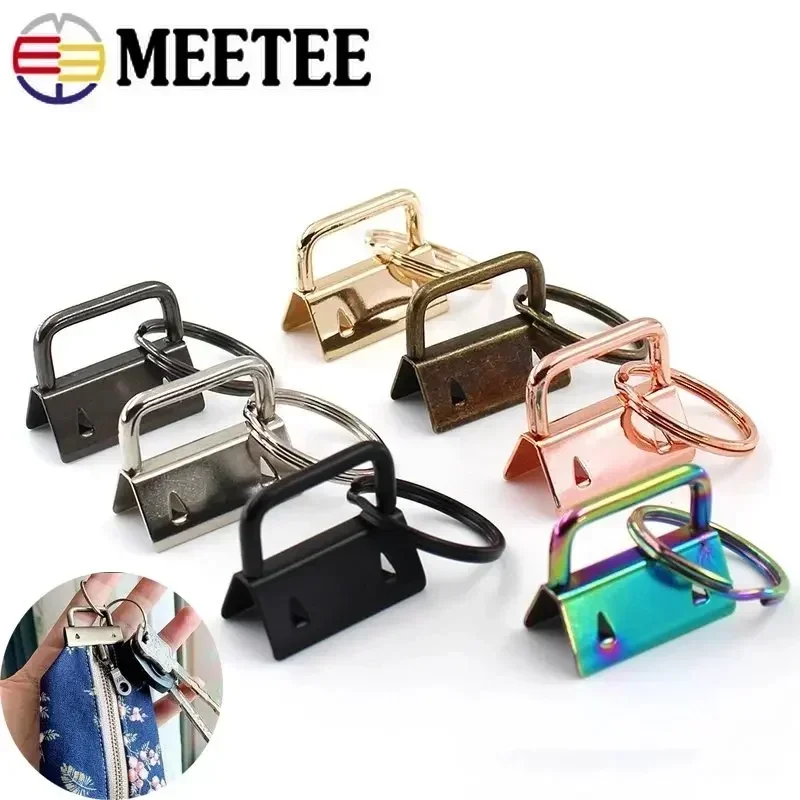 1Set 25mm Keychain Webbing Tail Clip Buckle Metal Key Fob Ring Strap End Clips Clasp Pliers Tools DIY Bags Hardware Accessories