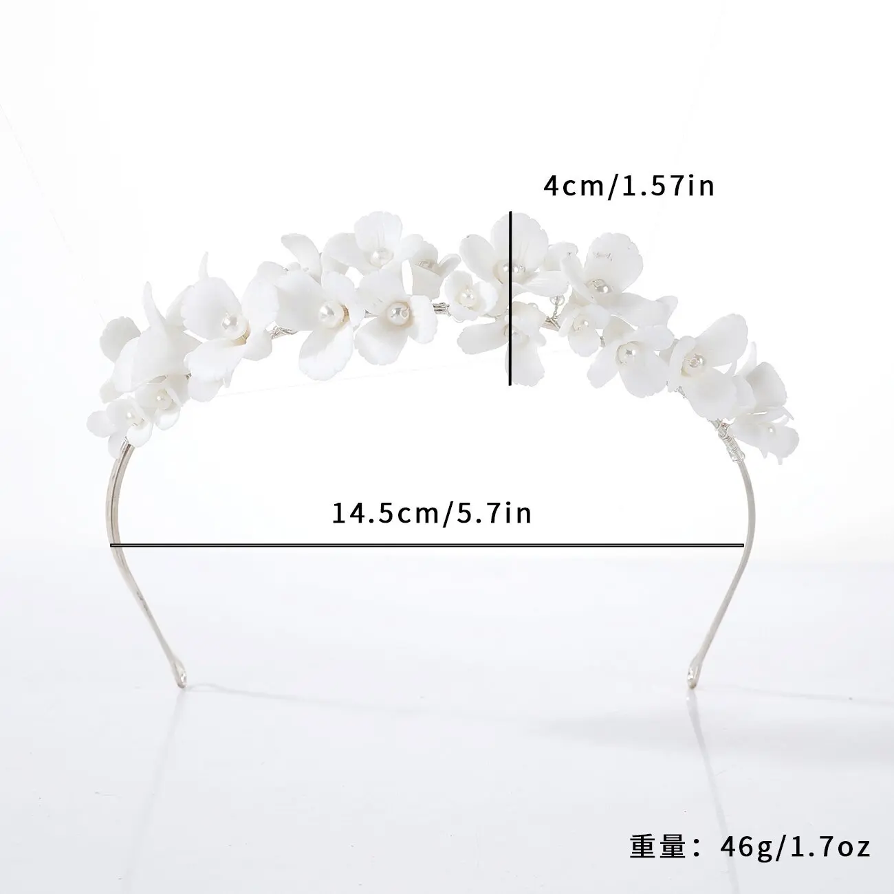 SLBRIDAL Handgemachte Kristall Strass Perlen Keramik Blume Braut Tiara Hochzeit Brautjungfern Party Krone Frauen Mädchen Haar Schmuck – Detail 8