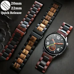 Wooden Bracelet For Samsung Galaxy Watch 4/5pro 40/46 Classic 44/42mm GearS3 For Huawei GT 2e 3 Pro 43mm Amazfit BIP Wrist Strap