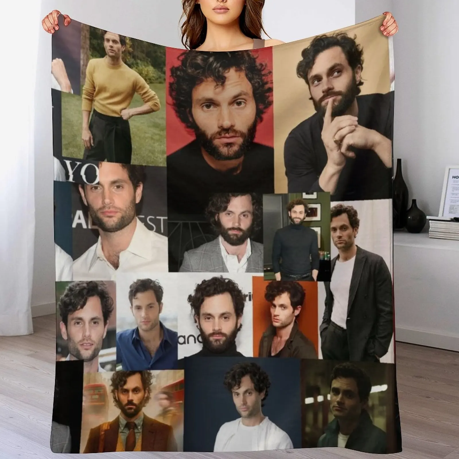

Penn Badgley Joe Goldberg You Netflix Aesthetic Square Collage V2 - 8 Throw Blanket Heavy sofa bed Blankets