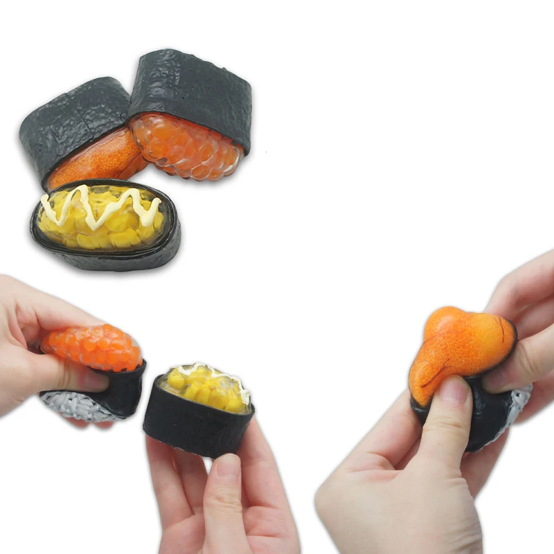 Simulation Sushi Squeeze Toys Funny Food Dolls TPR Decompression Rebound Gadgets Toys Children's Adults Stress Relief Venting