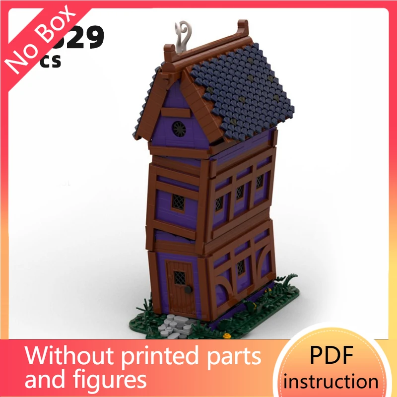 幻想的な中世の錬金術師の工房のジオラマ、レンガ、薬、薬剤師、錬金術の実験室のシーン、ブロック、建物、城、建築