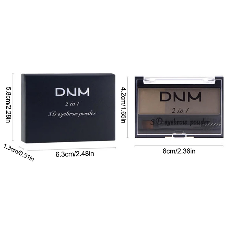 1 セットプロフェッショナルダブルカラー眉毛パウダーパレットスタンプ付き眉毛エンハンサーメイクアップシャドウ眉毛用眉パウダー