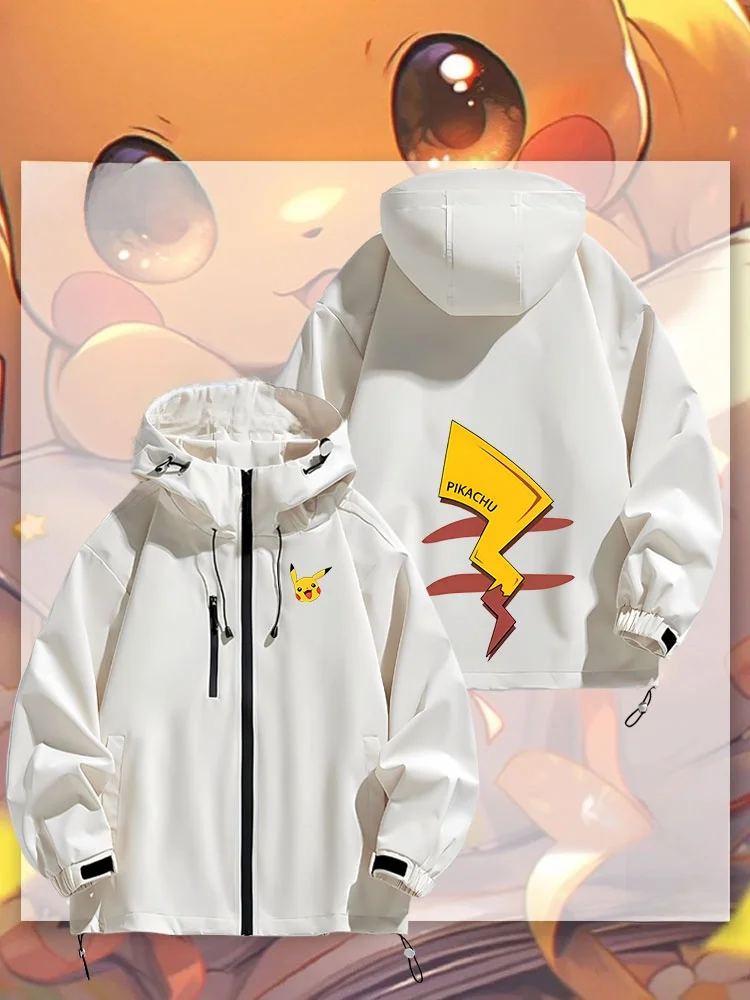 

Куртка-худи унисекс с мультяшным принтом, водонепроницаемая, повседневная, из полиэстера, с длинными рукавами, на молнии