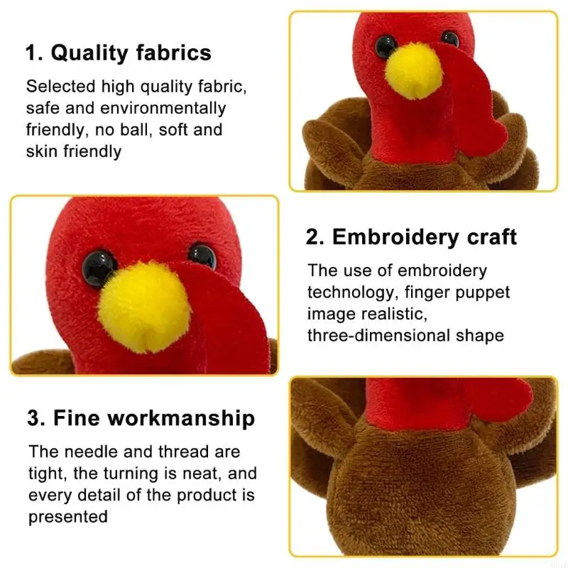 G2TE PLUSH Animal Puppet Farm Turkey Puppet School Family História contando adereços