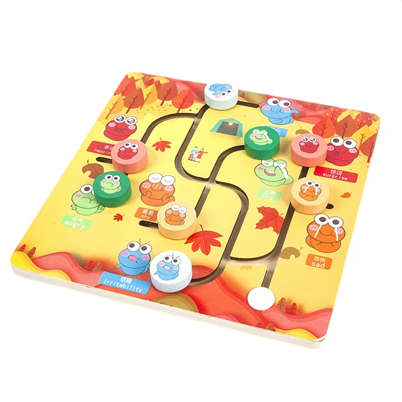 

Wooden Educational Toys Maze Tble Cute Insect Expression Toddler Color Emotion Cognition Early Education A