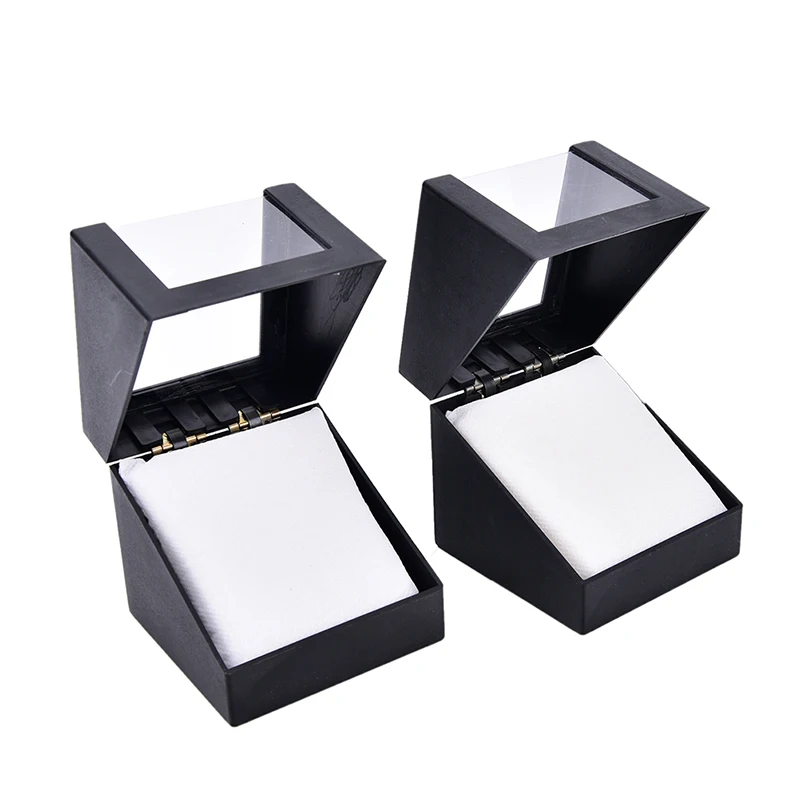 1pc random color  wrist watch box 78*78mm plastic earring display storage holder jewelry case