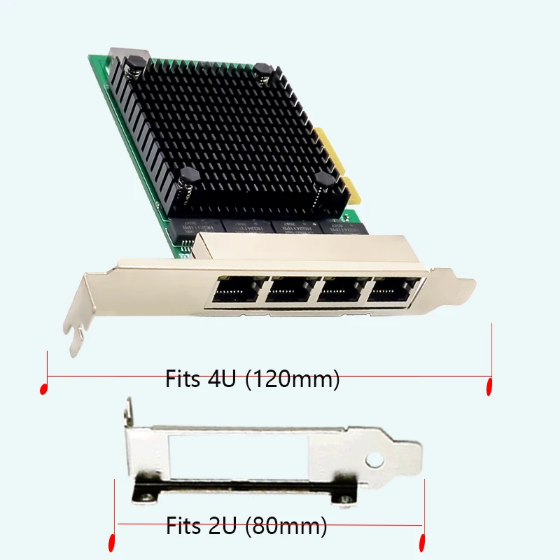 4Port Network Card RTL8125 8126 Chip PCI Express X4 to Quad RJ45 NIC 10/100/1000/2500Mb Gigabit Ethernet Lan Card for PC Desktop