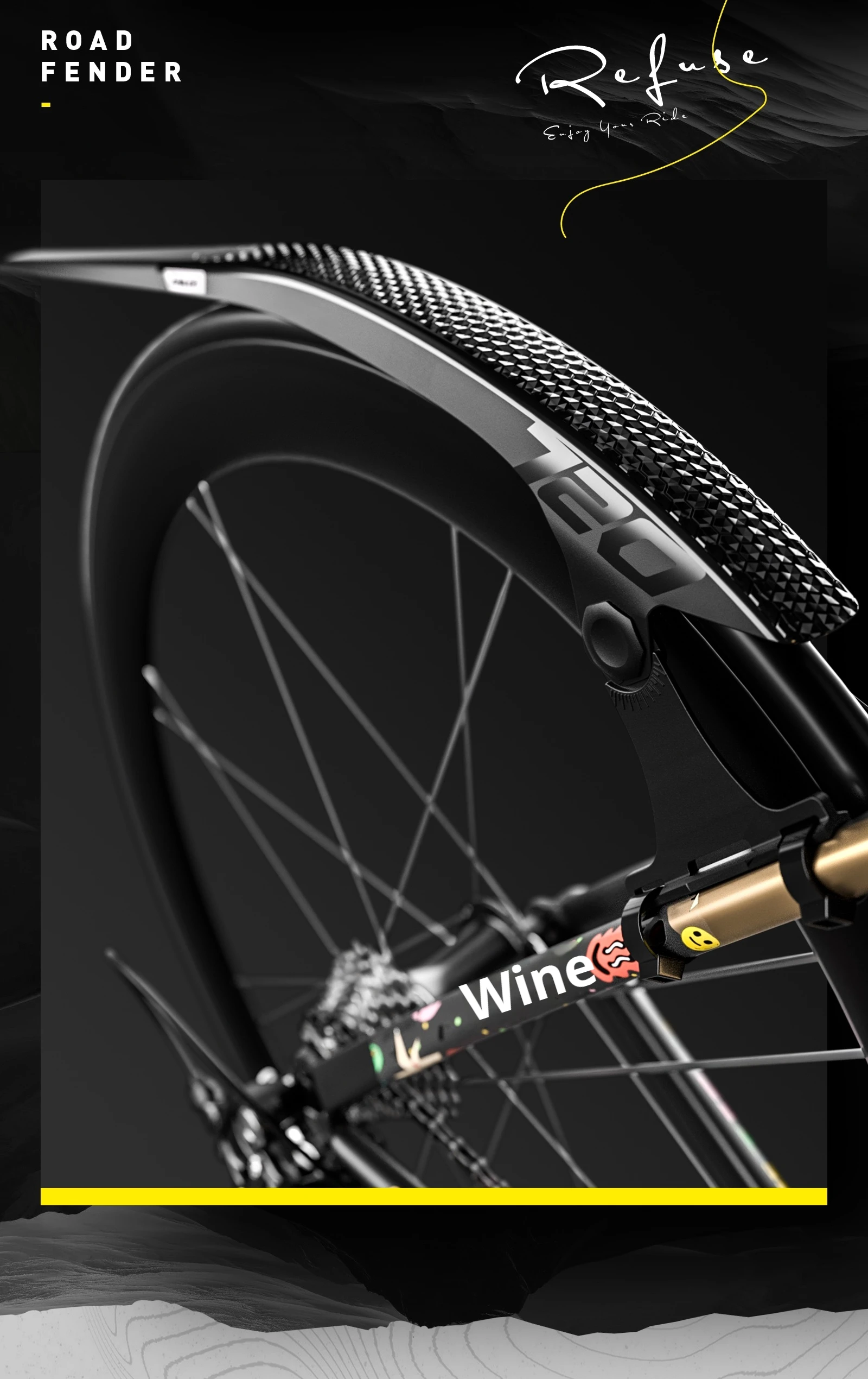 ENLEE Rennrad Kotflügel Melone Auto Kies Fahrrad Schnelle Entfernung Und Erweiterte Getriebe Regen Bord Kann Angepasst Werden 700C Schlamm Entfernung – Detail 2
