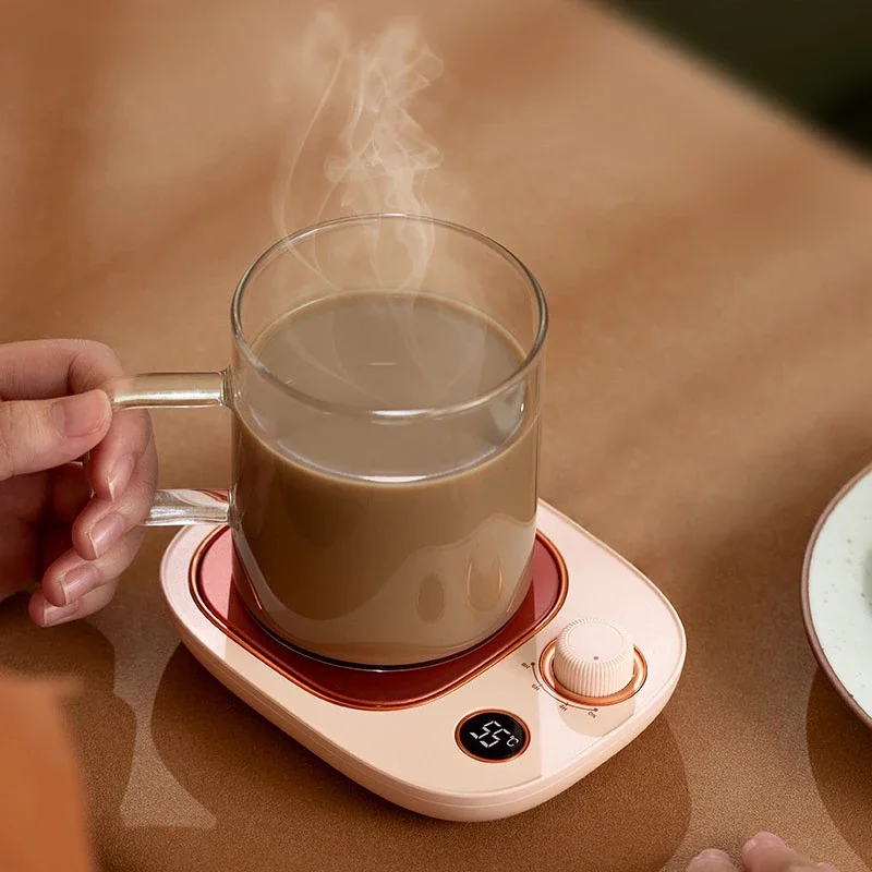 Calentador de tazas de café y bebidas eléctrico inteligente para uso en el hogar y la Oficina, posavasos con temporizador, calentador de tazas de té y agua para leche