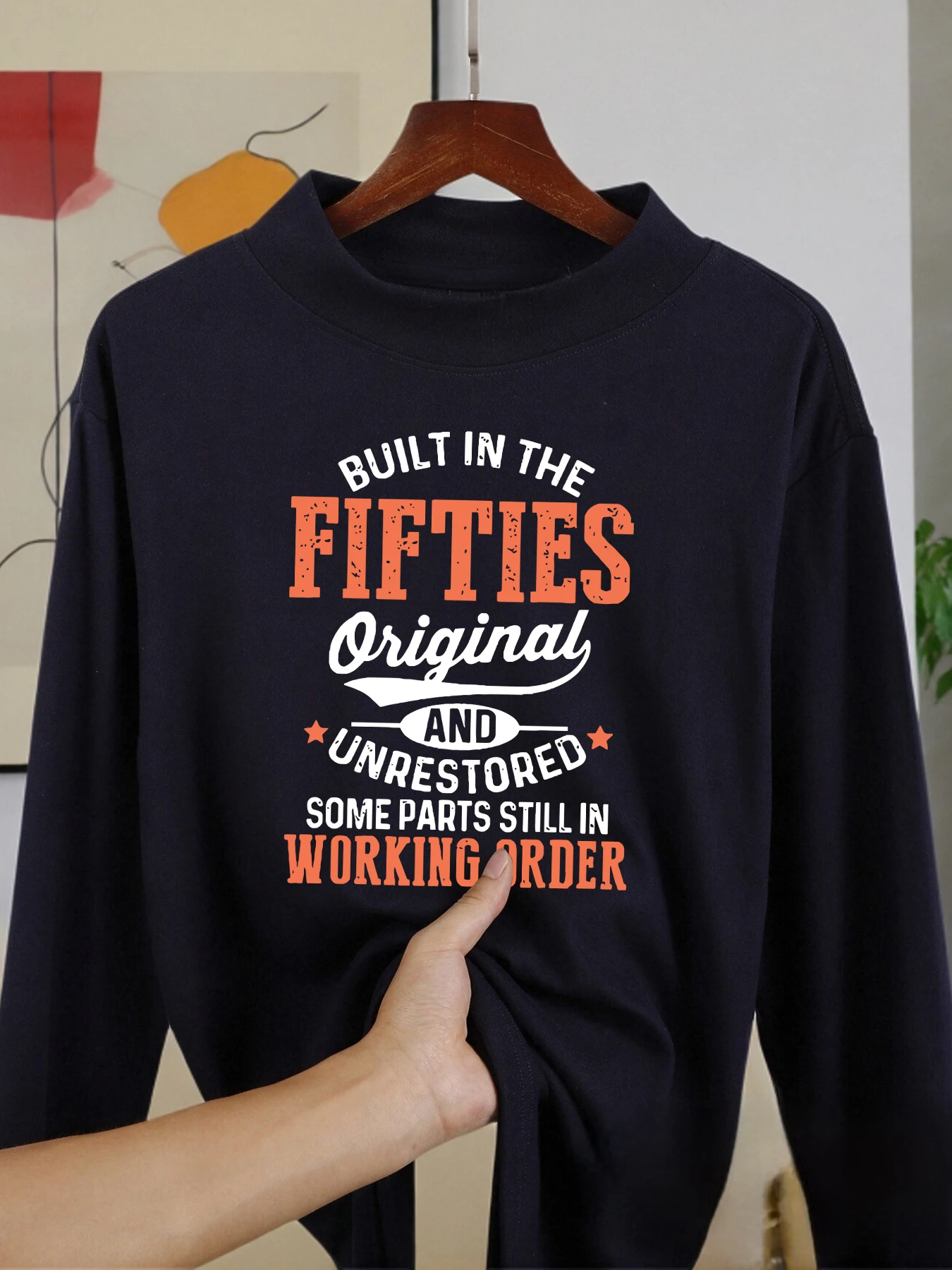 Eu sou velho, estou ainda forte engraçado impressão masculina camisa de manga comprida camisas de inverno outono roupas casuais moda roupas espessadas