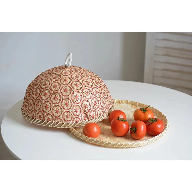 

basket, vegetle cover, kitchen, fly- food, drying, fruit bakery, dust-proof bamboo woven round idea