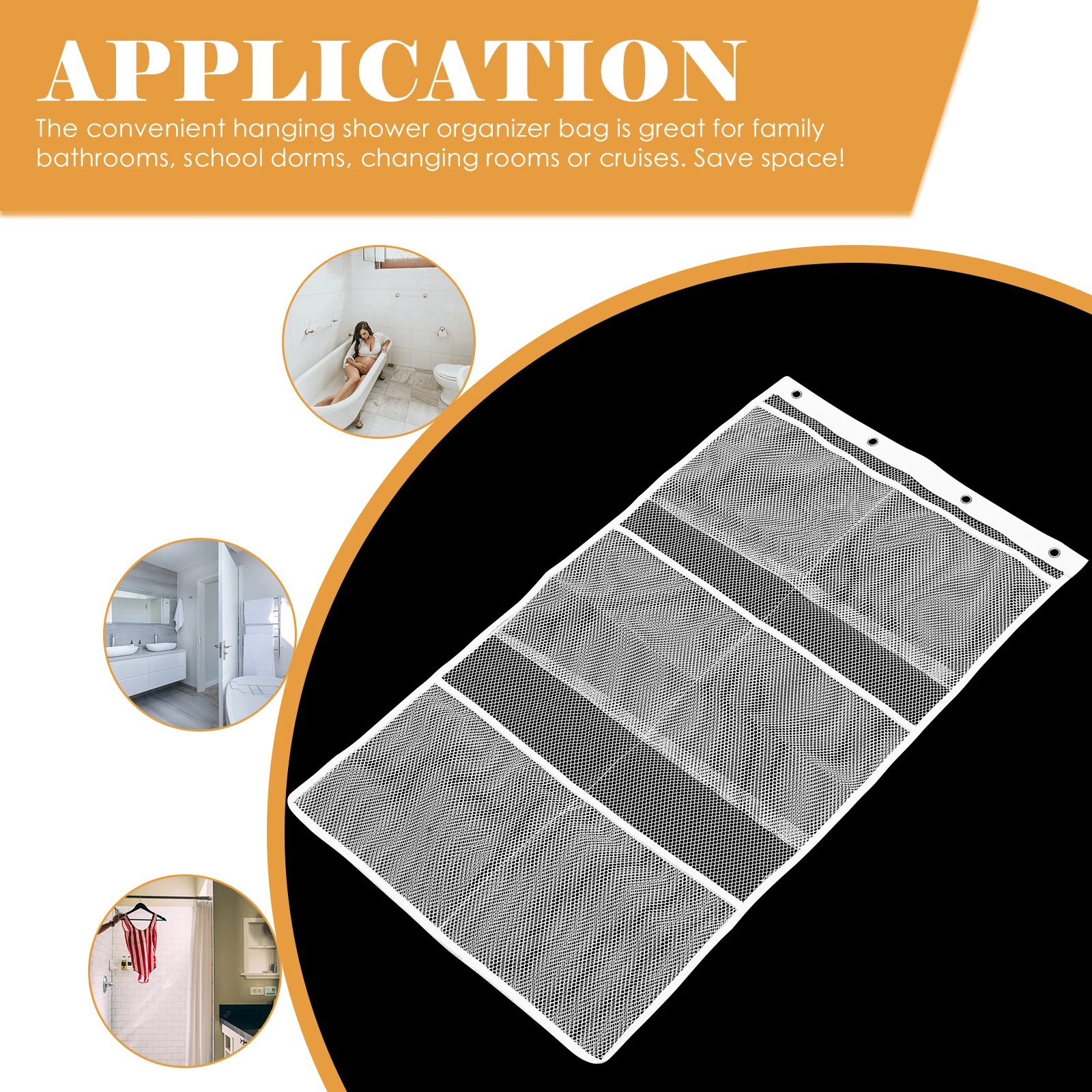

Shampoo Storage Bag Travel Shower Curtain Organiser Polyester Hanging Bathroom Organizer