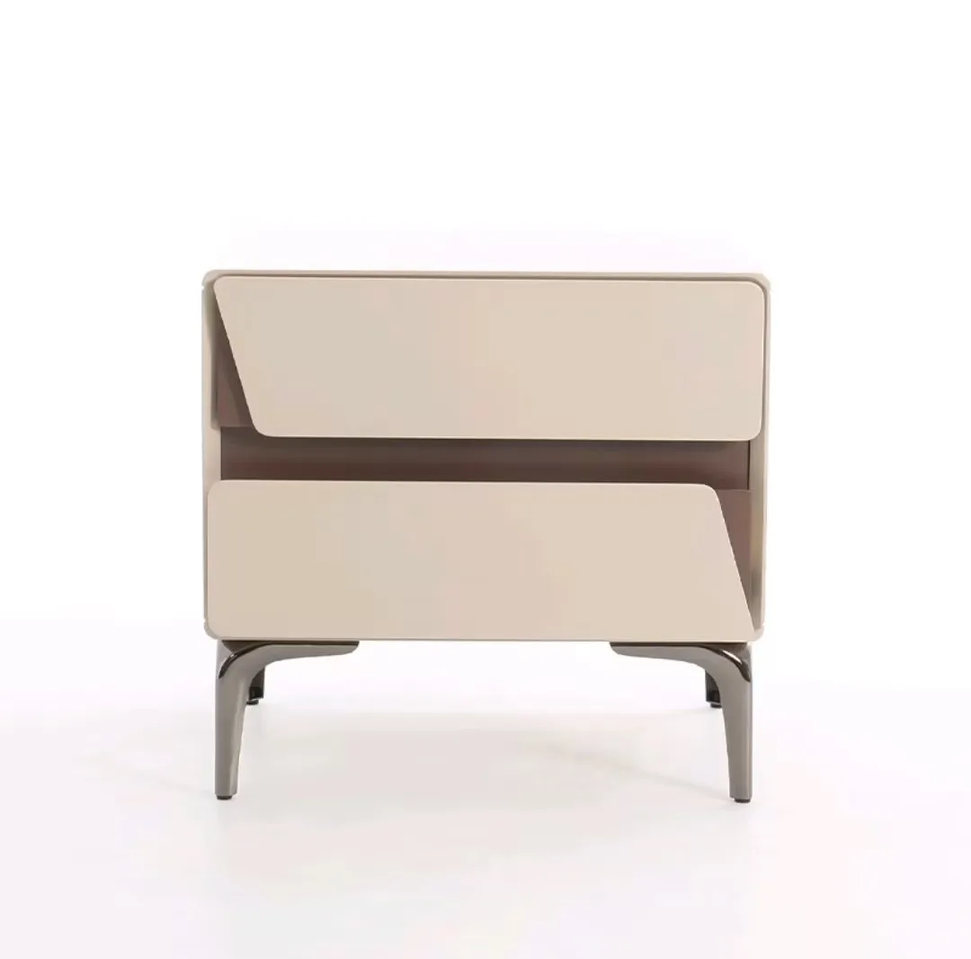 Bedroom Furniture Bedside Table Cube ShapeSheet Material Material Bedside Table 4 Hardware Feet Solid Wood Inner Pumping