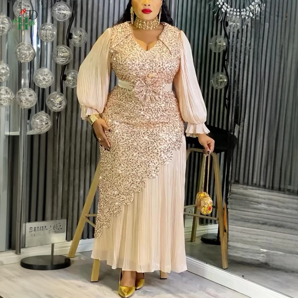 H & D 2026 vestidos de fiesta africanos de moda para mujer Dubai Ankara vestido de noche de boda de talla grande elegante vestido Maxi musulmán turco