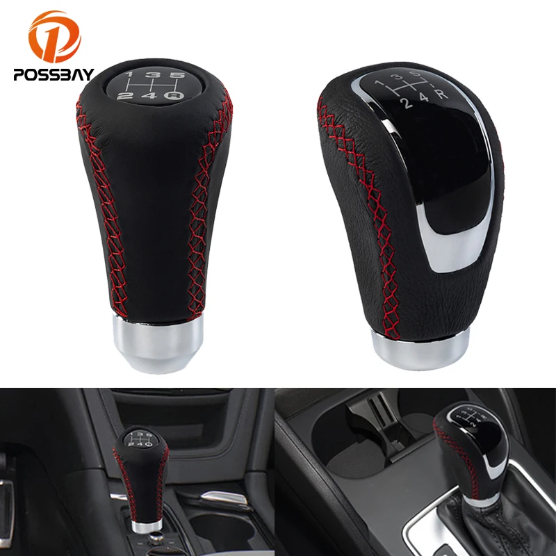 Car Gear Shift Knob Manual 5 Speed Stick Shifter Leather Universal for BMW E60 E46 Golf 6 7 Peugeot 307 207 Volvo Accessories