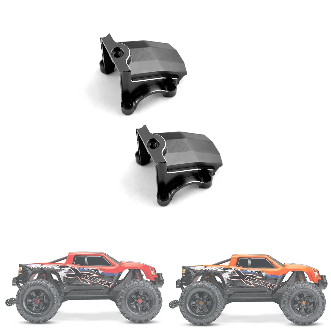A45F-2 Stuks Metalen Voor En Achter Differentieel Cover Versnellingsbak Cover Voor 1/5 Traxxas X-Maxx Xmaxx 6S 8S RC Auto Upgrade Onderdelen
