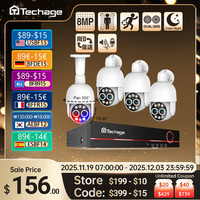 Techage 8CH PTZ 8MP Dual Lens PoE Security Camera System 8X Zoom 4MP Two Way Audio NVR Human Detect ONVIF Video Surveillance Kit