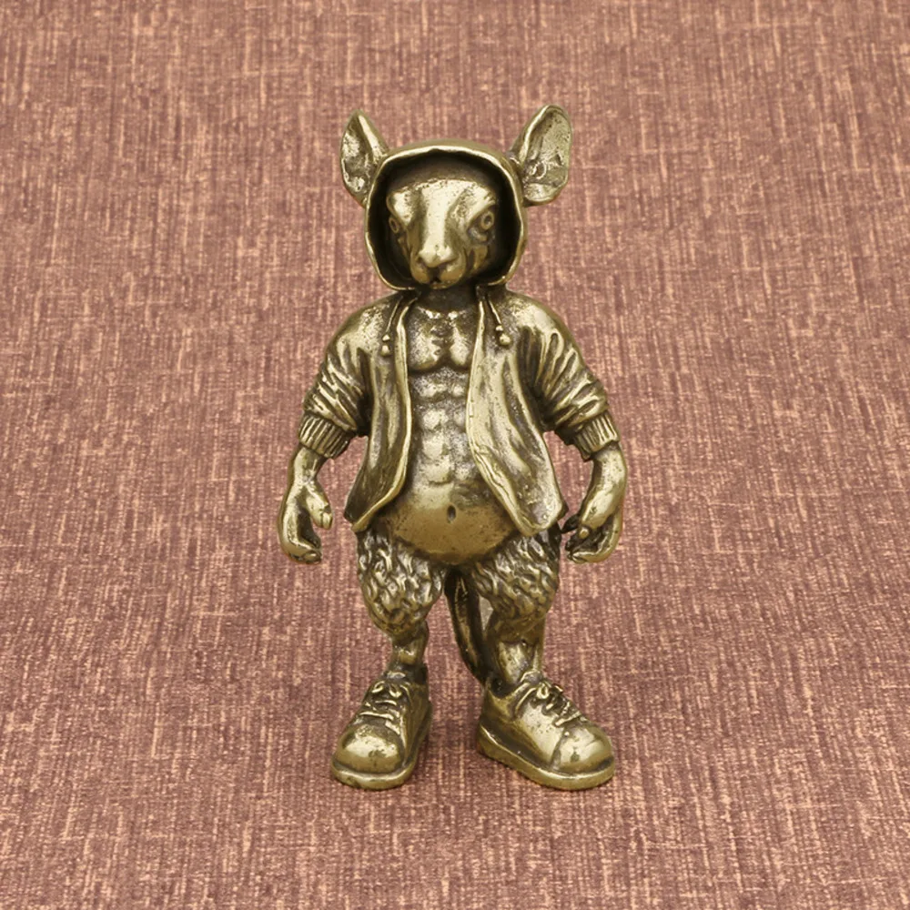 

Brass Cartoon Grim Reaper PeriPheral Mouse Figurine Anime Punk Micro Sculpture Solid Copper Ornament Office