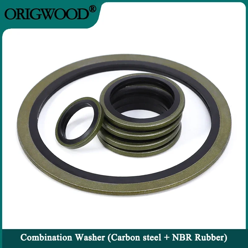 

Washer Seal M5 M6 M8 M10 M12 M14 M16 M18 M20~M60 Bonded Washer Metal Rubber Oil Drain Plug Gasket Sealing O Ring Assortment Set