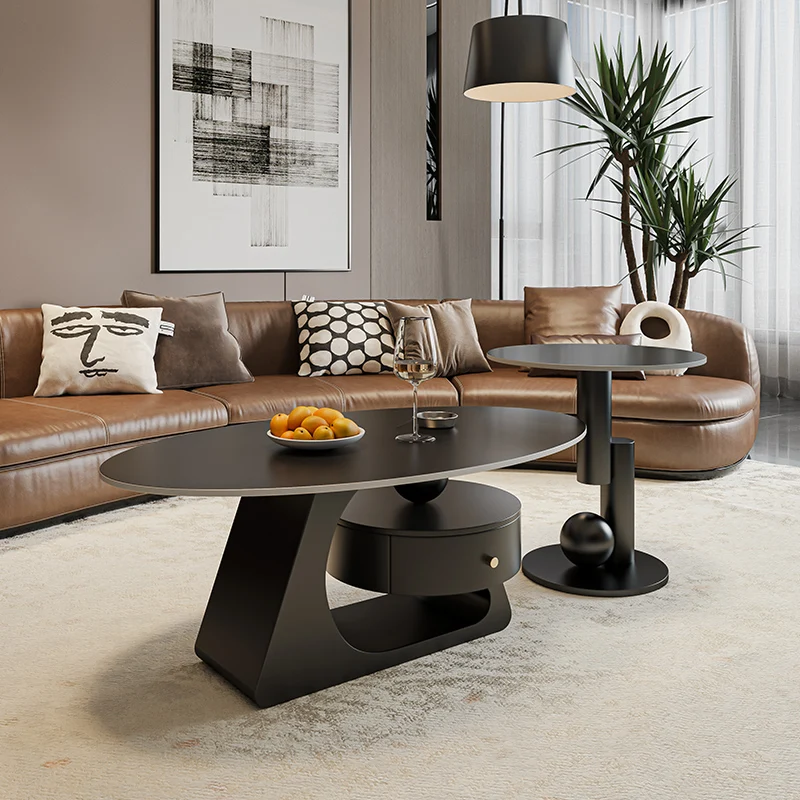 Organizer Simple Coffee Table Photo Album Drawers Standing Space Saving Side Table Computer Sweet Mesas Bajas Home Furniture