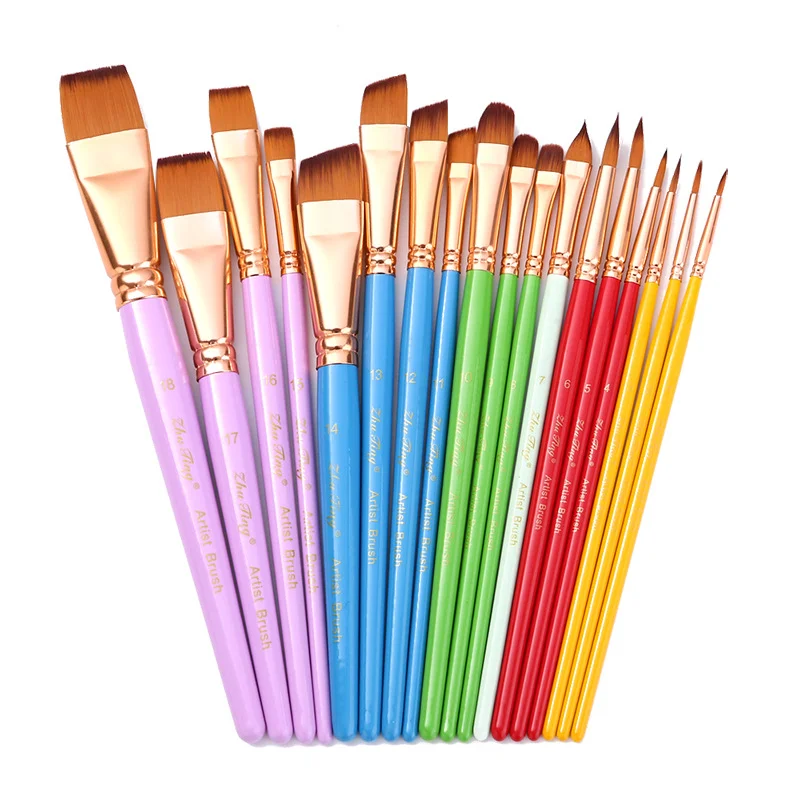 18Pcs Professional Face Body Paint Brush , Art Painting Drawing Watercolor Brushes Beauty Makeup Tool Set