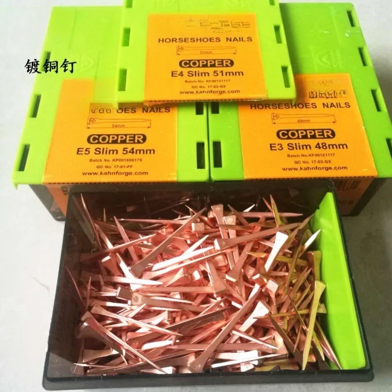 Copper-plated Horseshoe Nails E-type Extended Horse Nails, Copper Hoof Nails, Hoof Trimming Nail Palm Training, Horse Harness