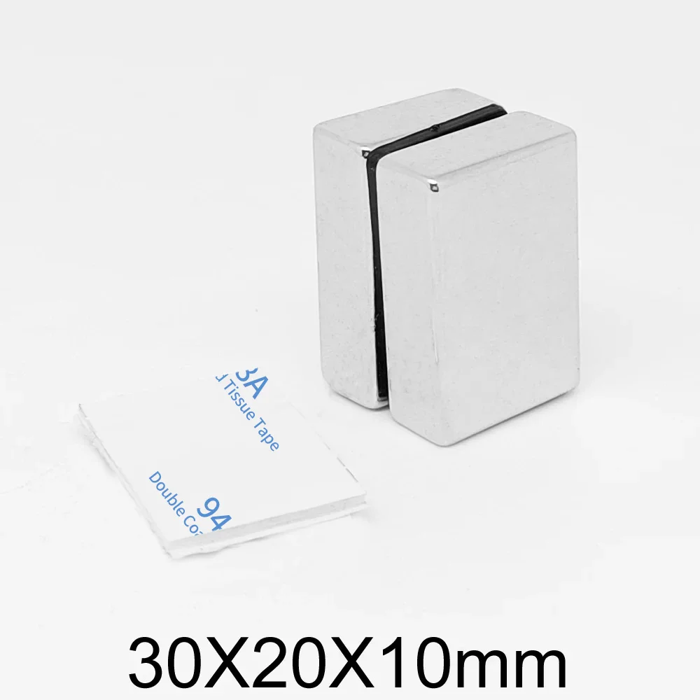 30x20x10mm Block Strong Magnet 30x20x10 Sheet Magnet With Self Double-Sided Tape 30*20*10 For Home Refrigerators, Offices DIY