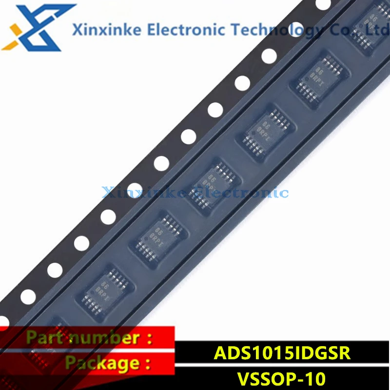 5PCS ADS1015IDGSR BRPI MSOP-10 Analog to Digital Converters 12B ADC With Int MUX PGA Comp Osc & Ref Data Converter ICs