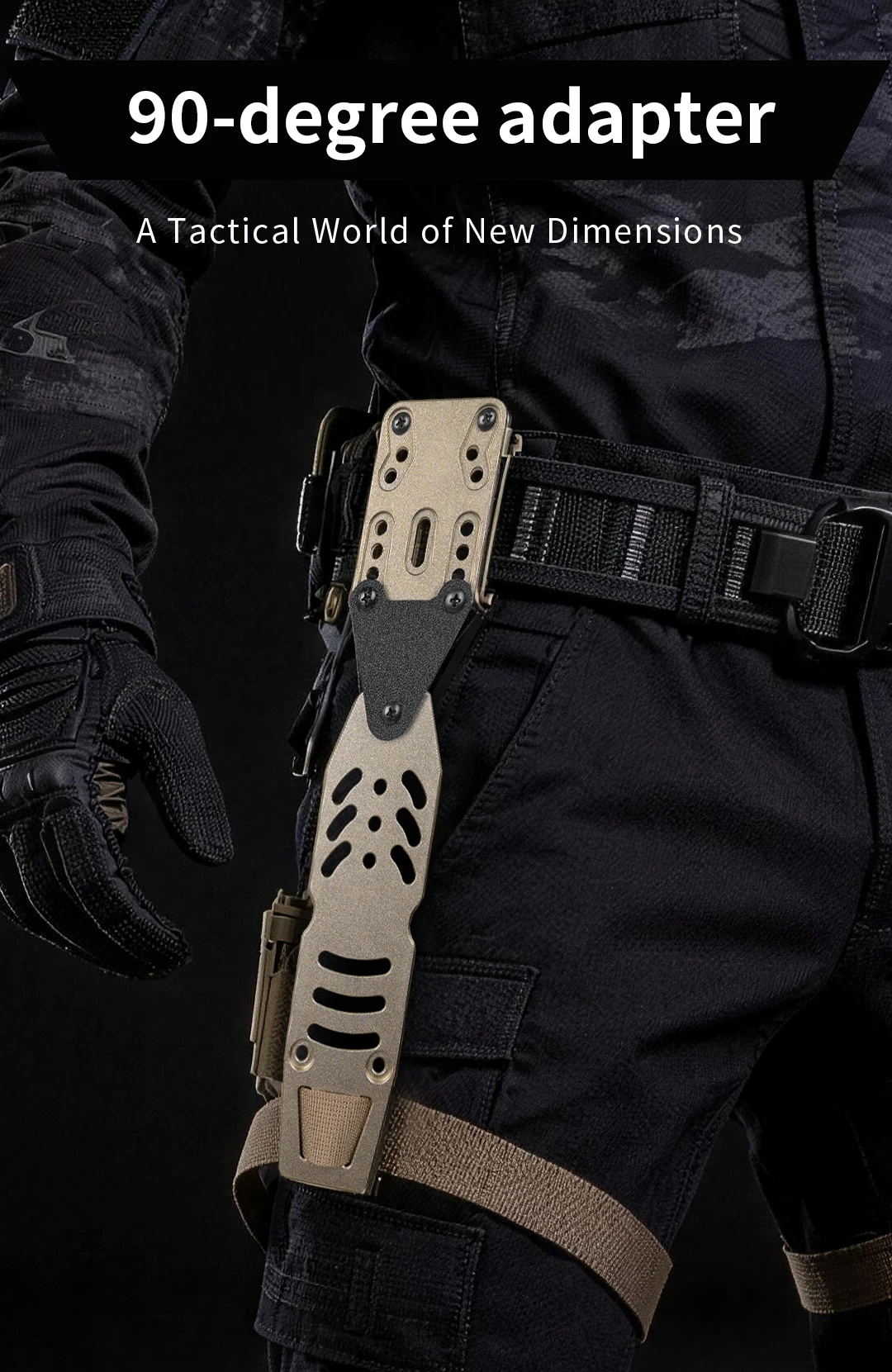 Taktischer 90-Grad-Adapter aus Aluminiumlegierung, dreieckiges Pad, drehbarer Adapter, kompatibel mit QLS-Plattform, Holster, Drop-Leg-Band, Jagd. – Detail 1