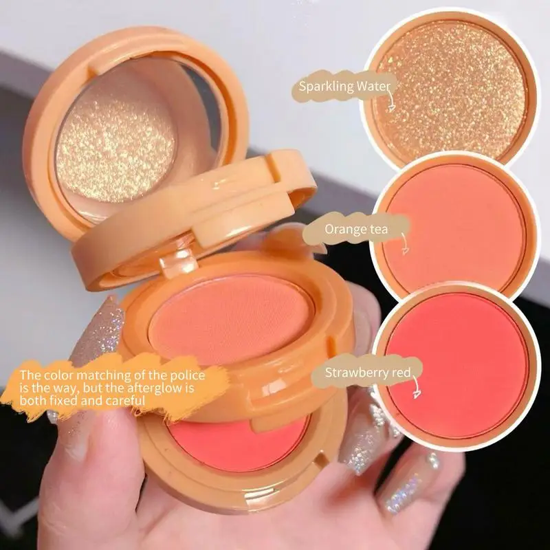 

Blush Palette 3 In 1 Face Mineral Baked Powder Palette Shimmer Matte Es Powder Facial Shadow Pigment Er Cosmestics face makeup