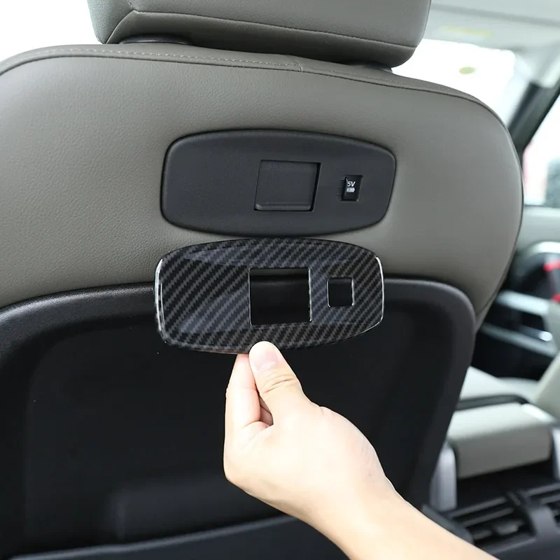 

For Land Rover Defender 110 130 2020-2024 ABS Carbon Fiber Car Seat Back USB Port Panel Frame Cover Trim Sticker Car Accessories