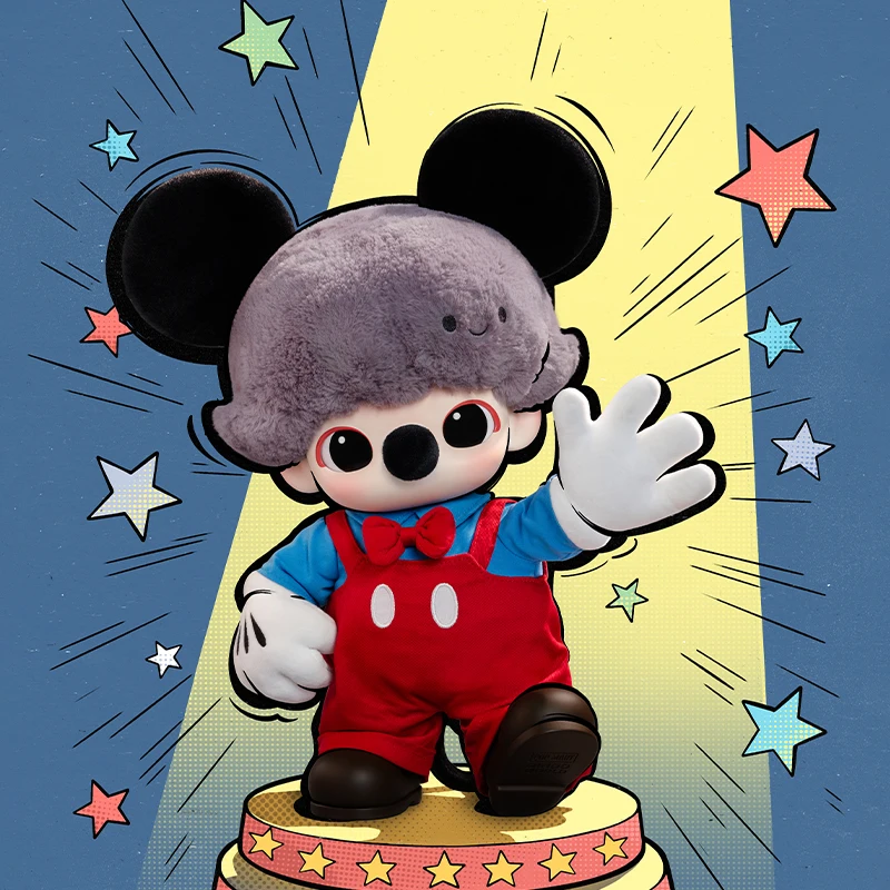 POP MART DIMOO WORLD × DISNEY Series-حقيبة ميكي من الفينيل القطيفة