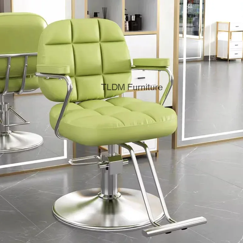 

Роскошное парикмахерское кресло Soft Light с регулировкой, на колесиках, элегантное, минималистичное, с откидной спинкой, мебель для салона красоты, кресло-шезлонг XYBC