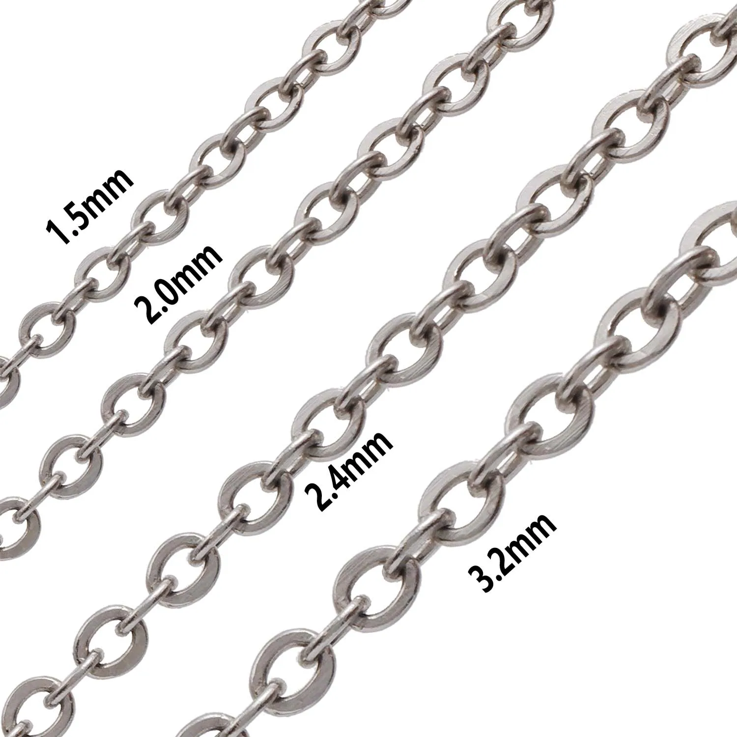 Stainless Steel Jewelry Chain, Small Cable Soldered Welded Chain for Necklace Bracelet Craft DIY Jewelry Making